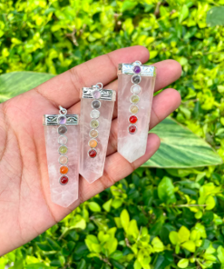 Wholesale Clear Quartz Chakra Chip Pendent