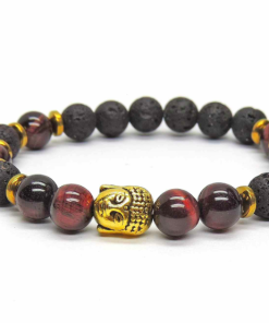 Natural Tiger Eye with Buddha Charm Bracelet